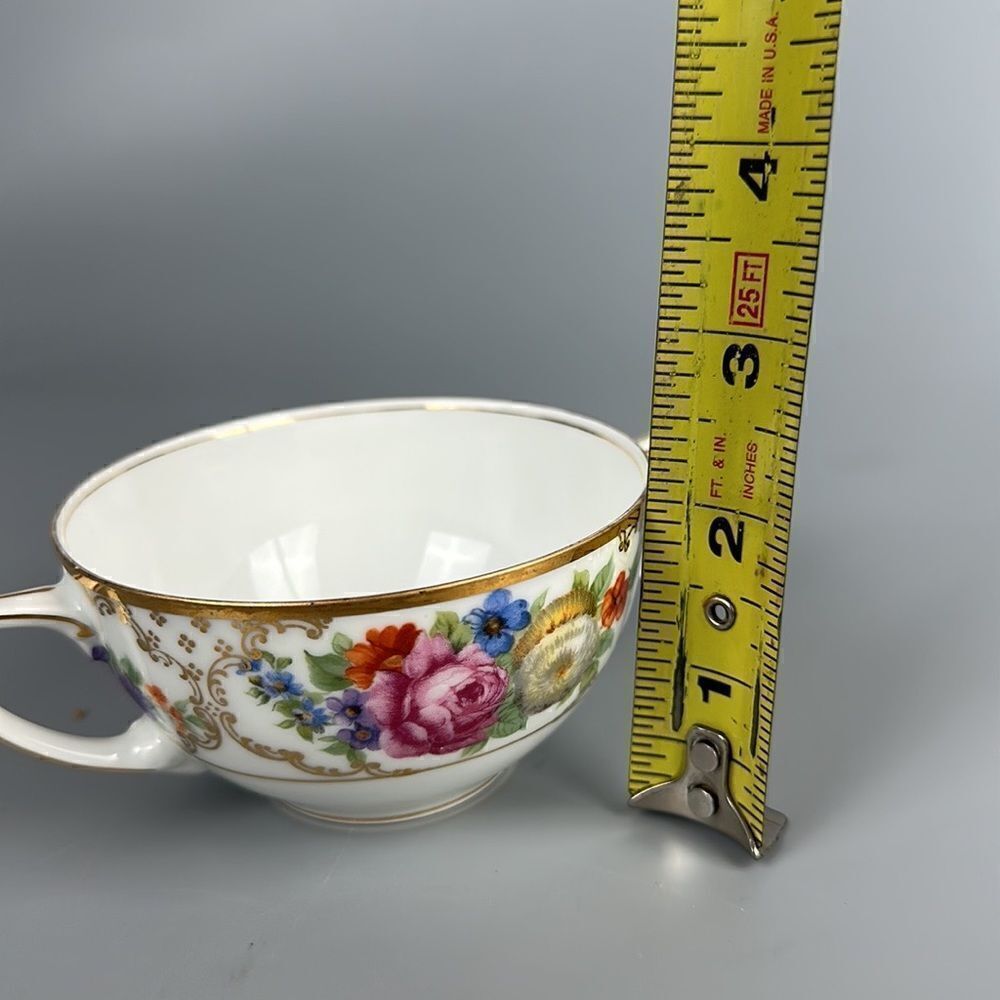 Vintage Rosenthal Bavaria The Dresden Porcelain Bouillon Cup & Saucer Floral - Picture 12 of 13